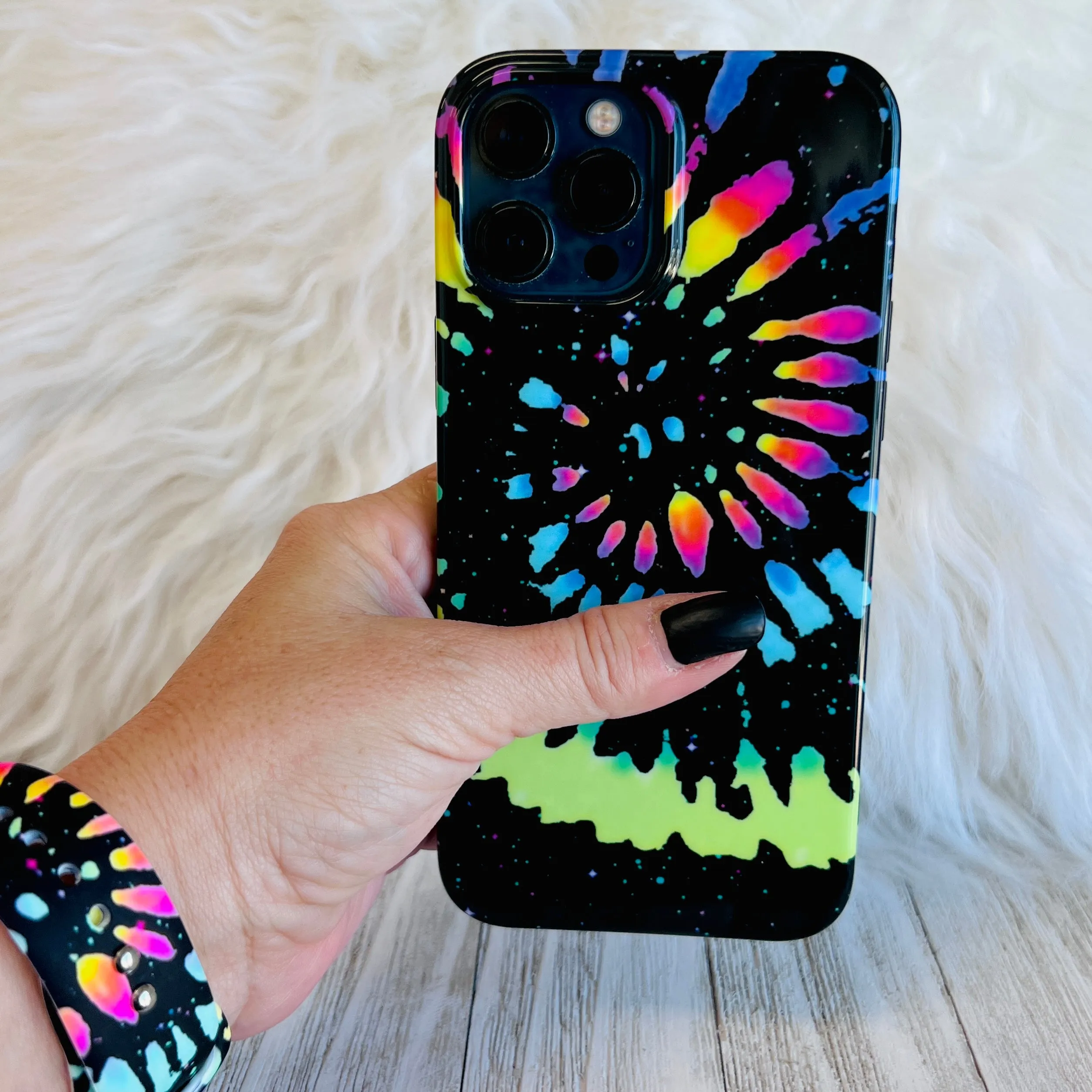 Black Tie Dye Case For iPhone