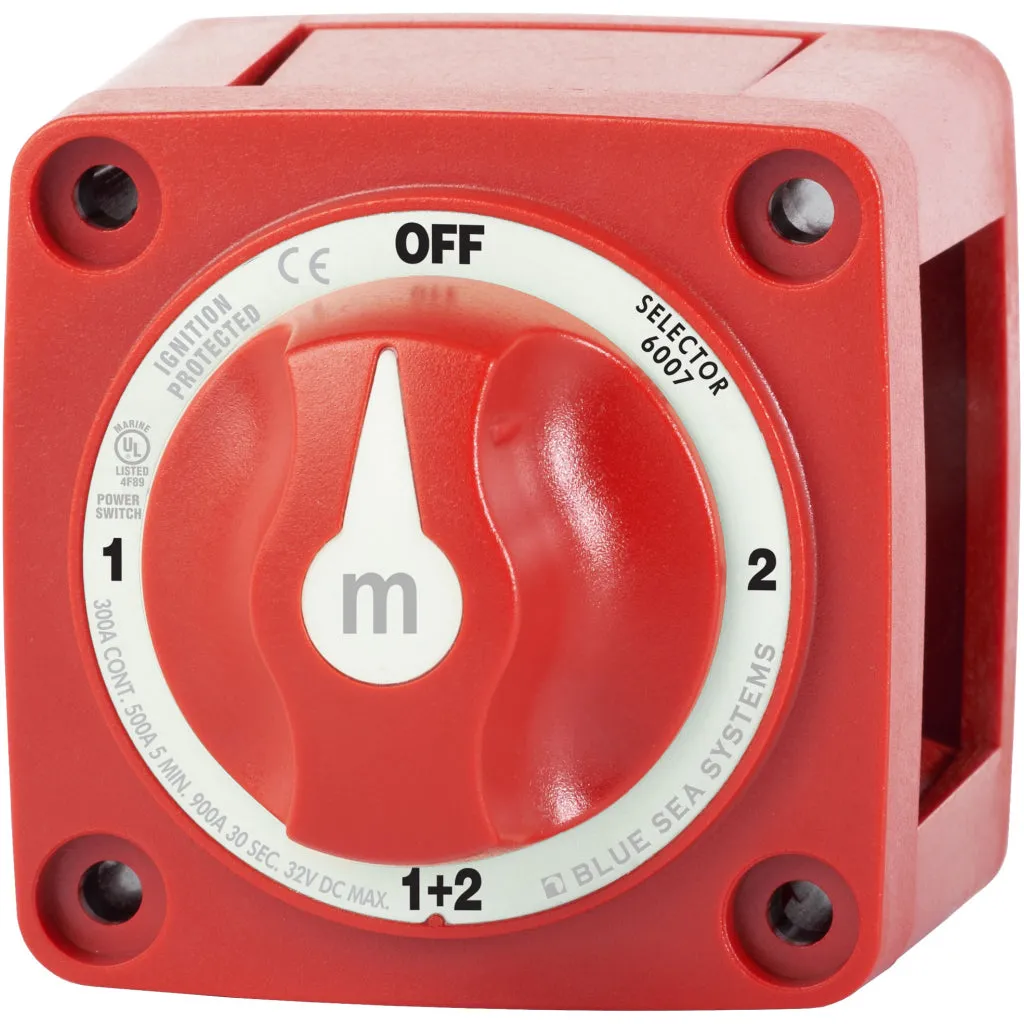 Blue Sea 6007 Mini Selector Battery Switch- Red