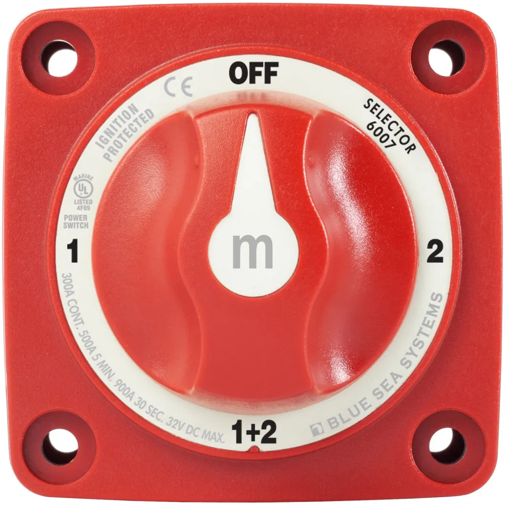 Blue Sea 6007 Mini Selector Battery Switch- Red