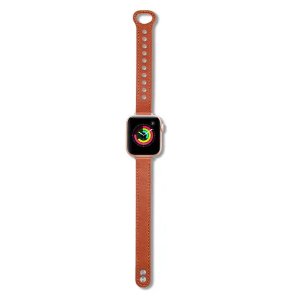 Brown Genuine Leather Apple Watch Band (for small wrist) 棕色真皮Apple 錶帶 (適合小手腕)