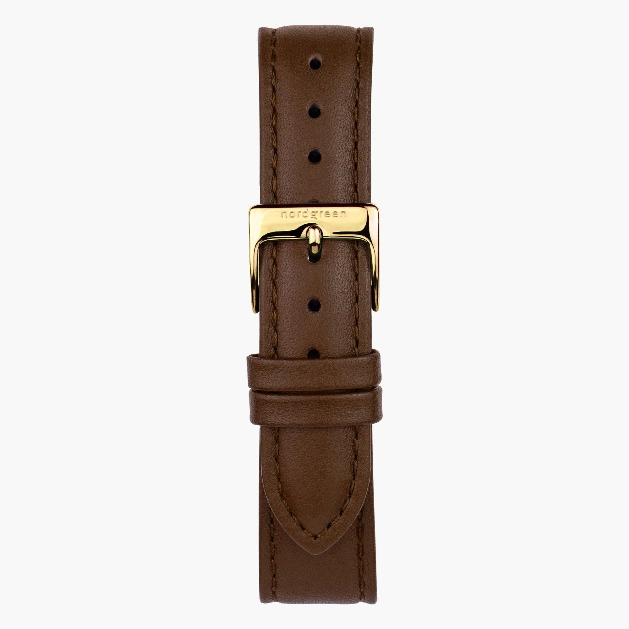 Brown Leather watch Strap - Gold - 40mm/42mm