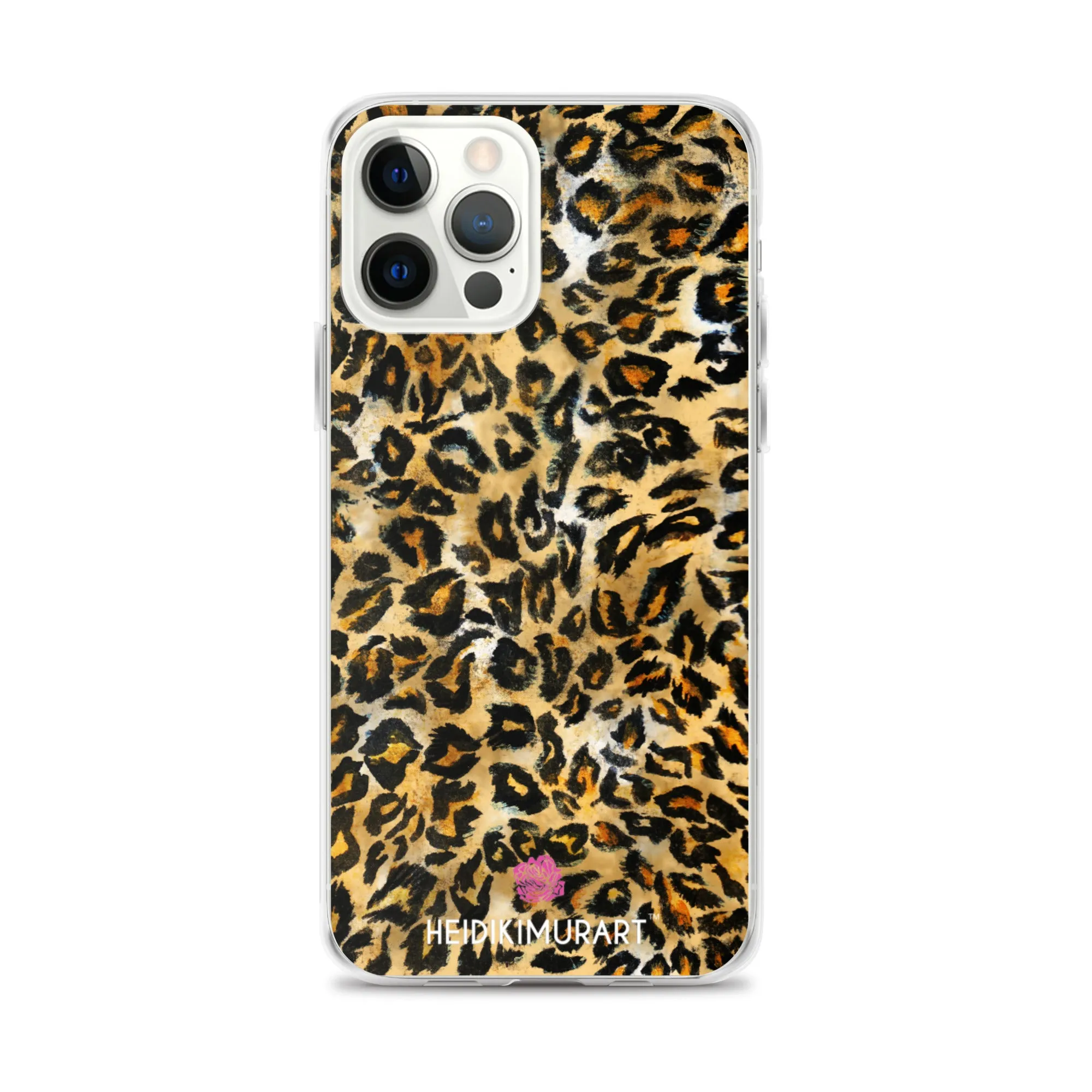 Brown Leopard Print iPhone Case, Brown Leopard Animal Print Designer Unisex Phone Case- Printed in USA/EU/MX