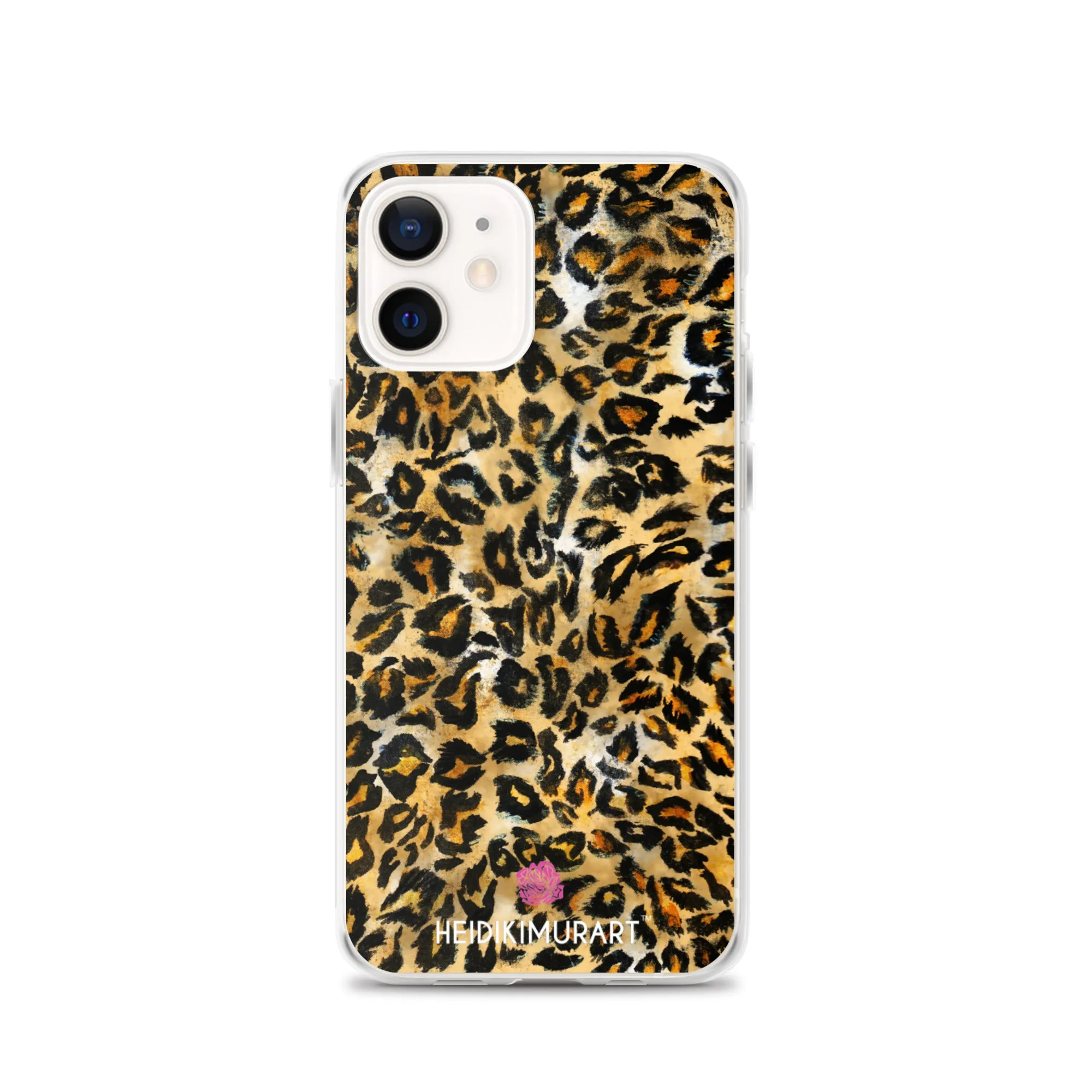 Brown Leopard Print iPhone Case, Brown Leopard Animal Print Designer Unisex Phone Case- Printed in USA/EU/MX