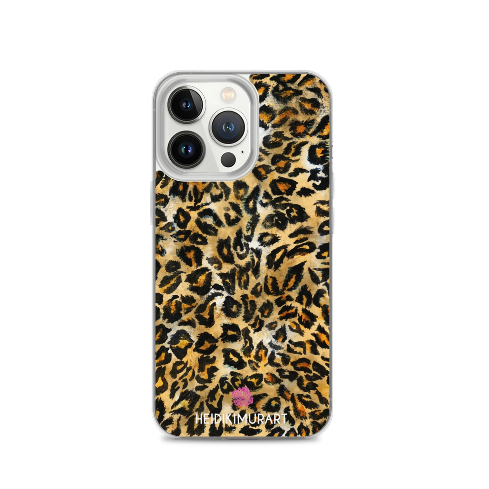 Brown Leopard Print iPhone Case, Brown Leopard Animal Print Designer Unisex Phone Case- Printed in USA/EU/MX