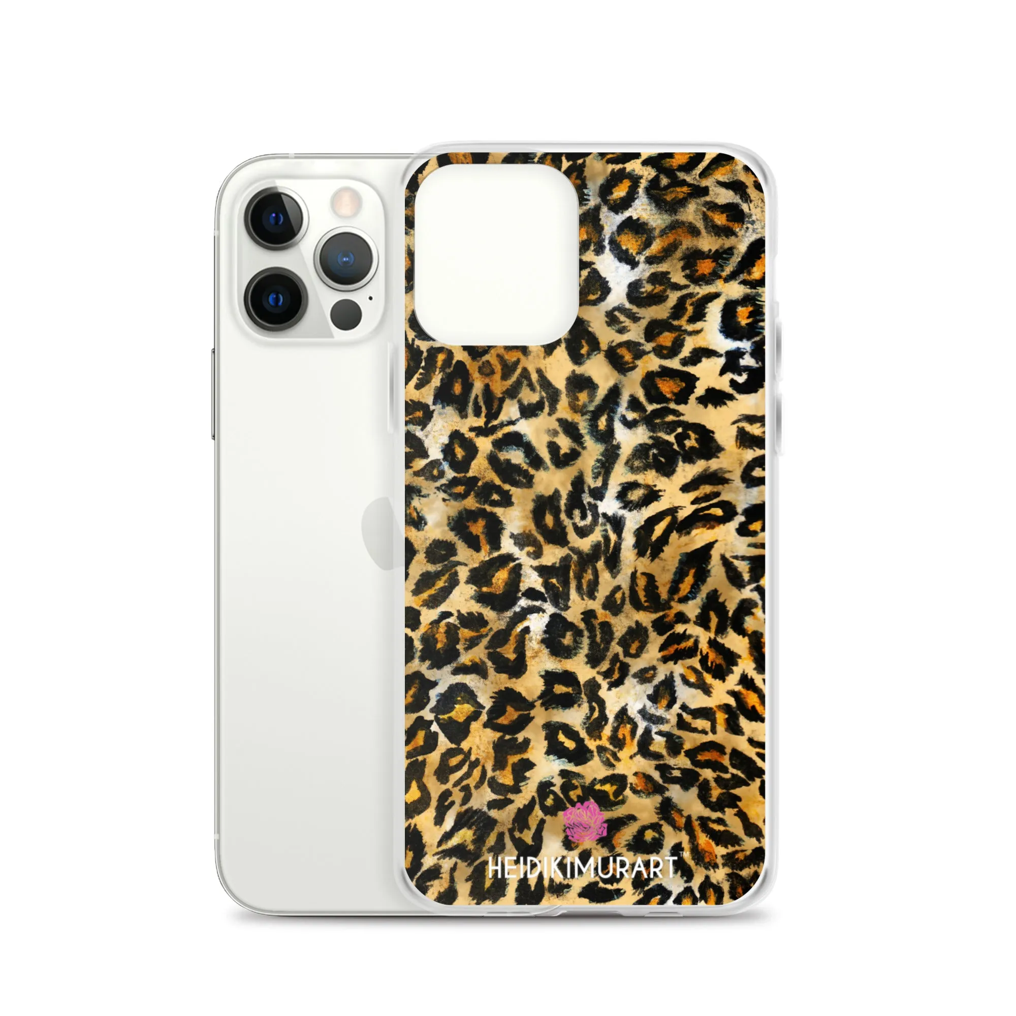 Brown Leopard Print iPhone Case, Brown Leopard Animal Print Designer Unisex Phone Case- Printed in USA/EU/MX