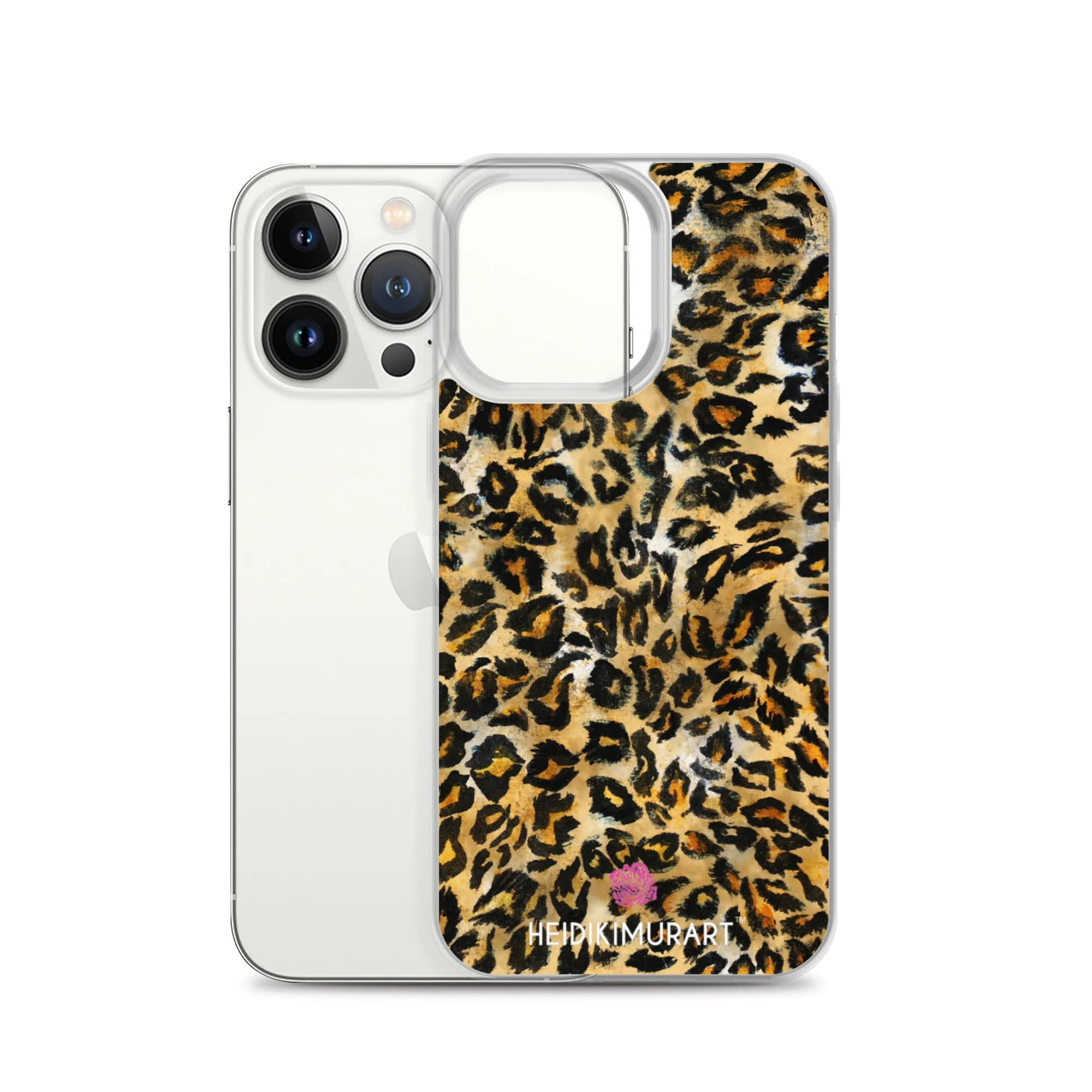 Brown Leopard Print iPhone Case, Brown Leopard Animal Print Designer Unisex Phone Case- Printed in USA/EU/MX