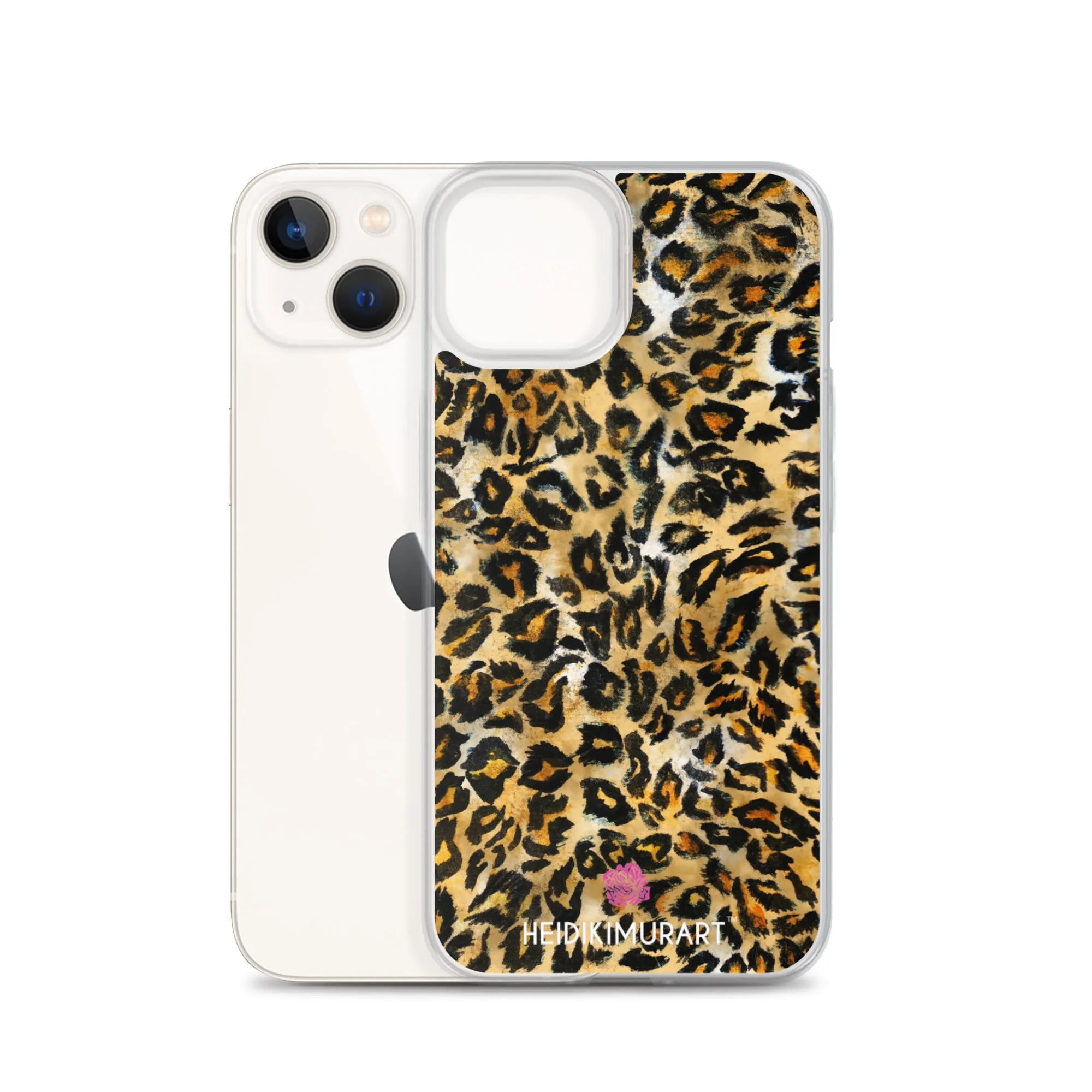 Brown Leopard Print iPhone Case, Brown Leopard Animal Print Designer Unisex Phone Case- Printed in USA/EU/MX