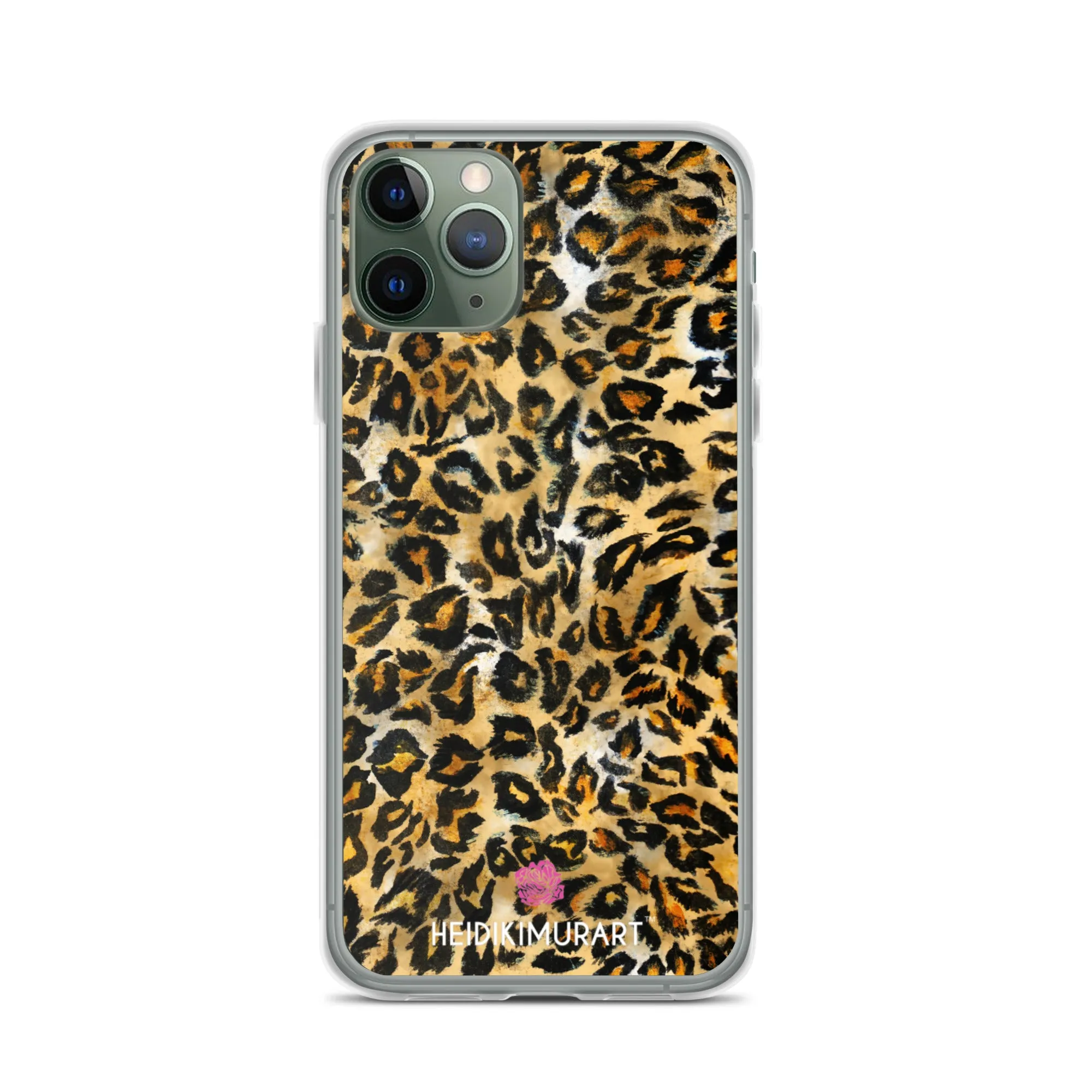 Brown Leopard Print iPhone Case, Brown Leopard Animal Print Designer Unisex Phone Case- Printed in USA/EU/MX