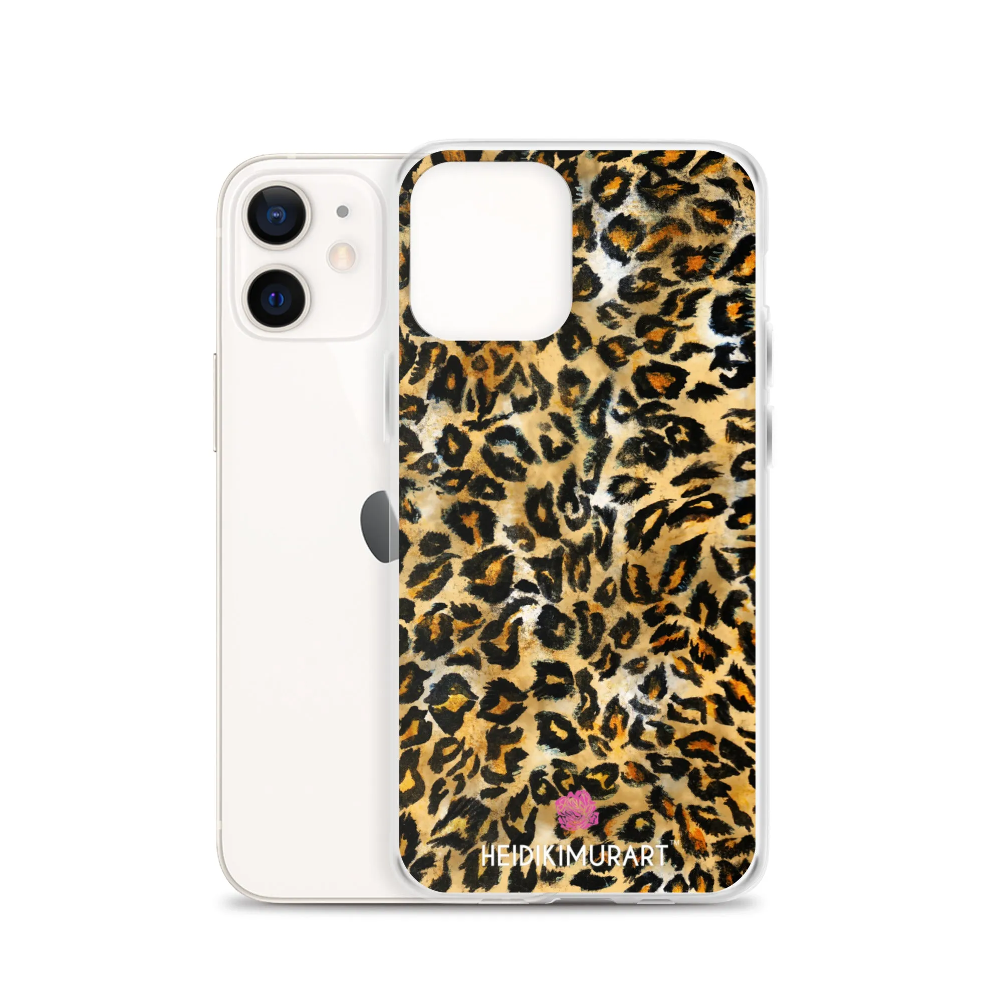 Brown Leopard Print iPhone Case, Brown Leopard Animal Print Designer Unisex Phone Case- Printed in USA/EU/MX