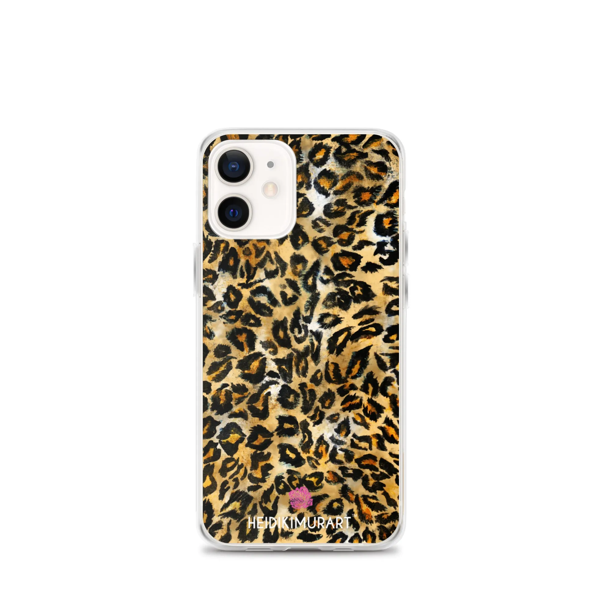 Brown Leopard Print iPhone Case, Brown Leopard Animal Print Designer Unisex Phone Case- Printed in USA/EU/MX