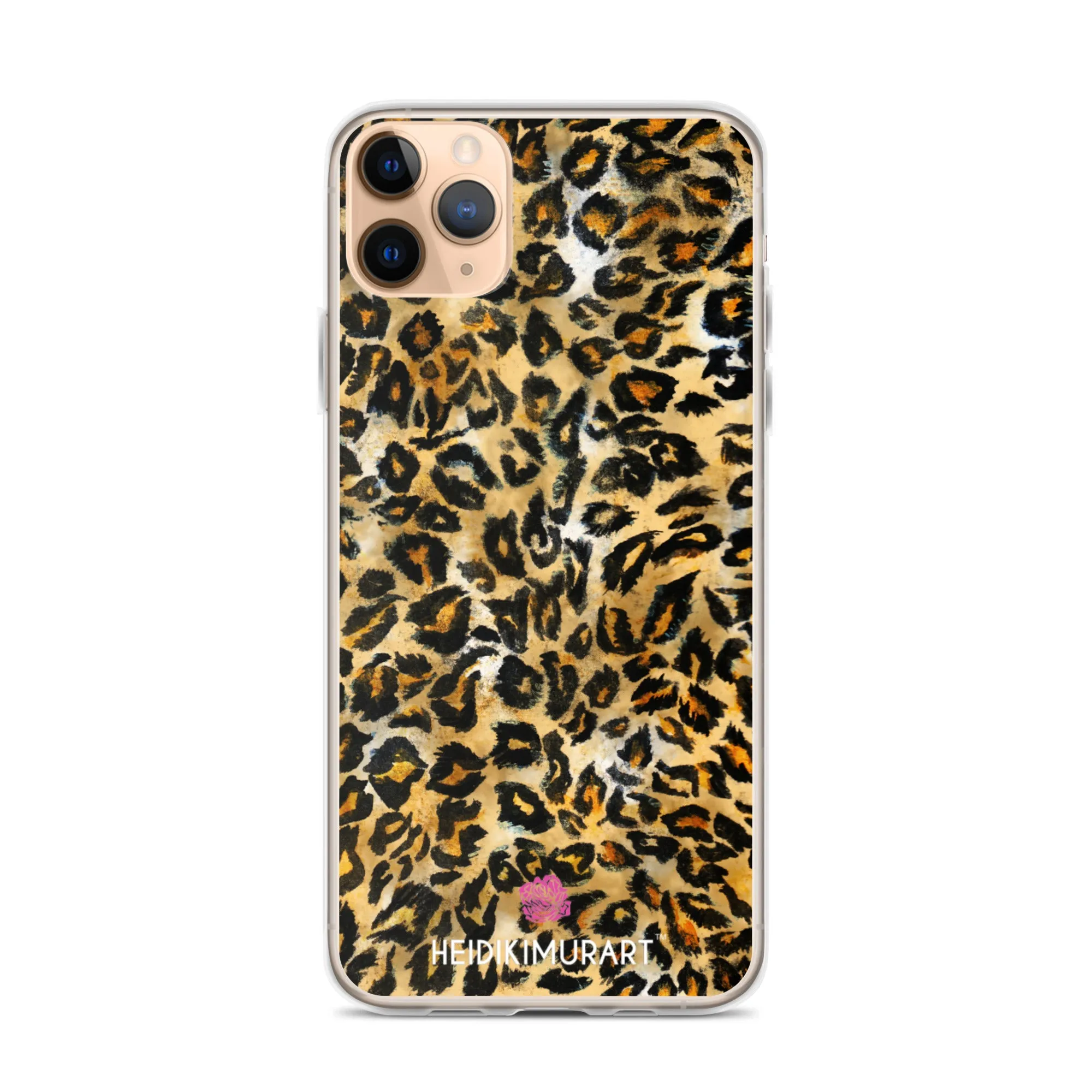 Brown Leopard Print iPhone Case, Brown Leopard Animal Print Designer Unisex Phone Case- Printed in USA/EU/MX