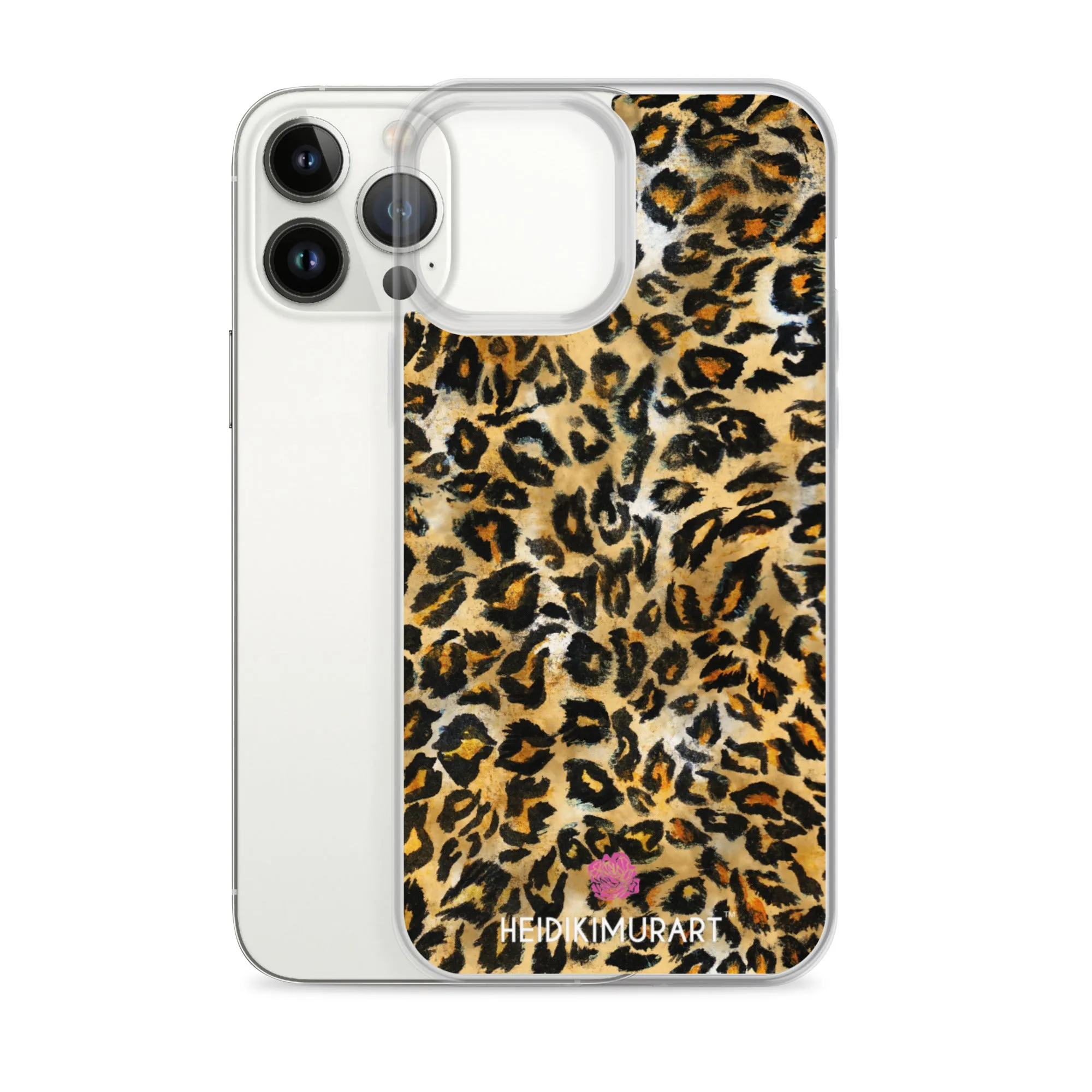 Brown Leopard Print iPhone Case, Brown Leopard Animal Print Designer Unisex Phone Case- Printed in USA/EU/MX