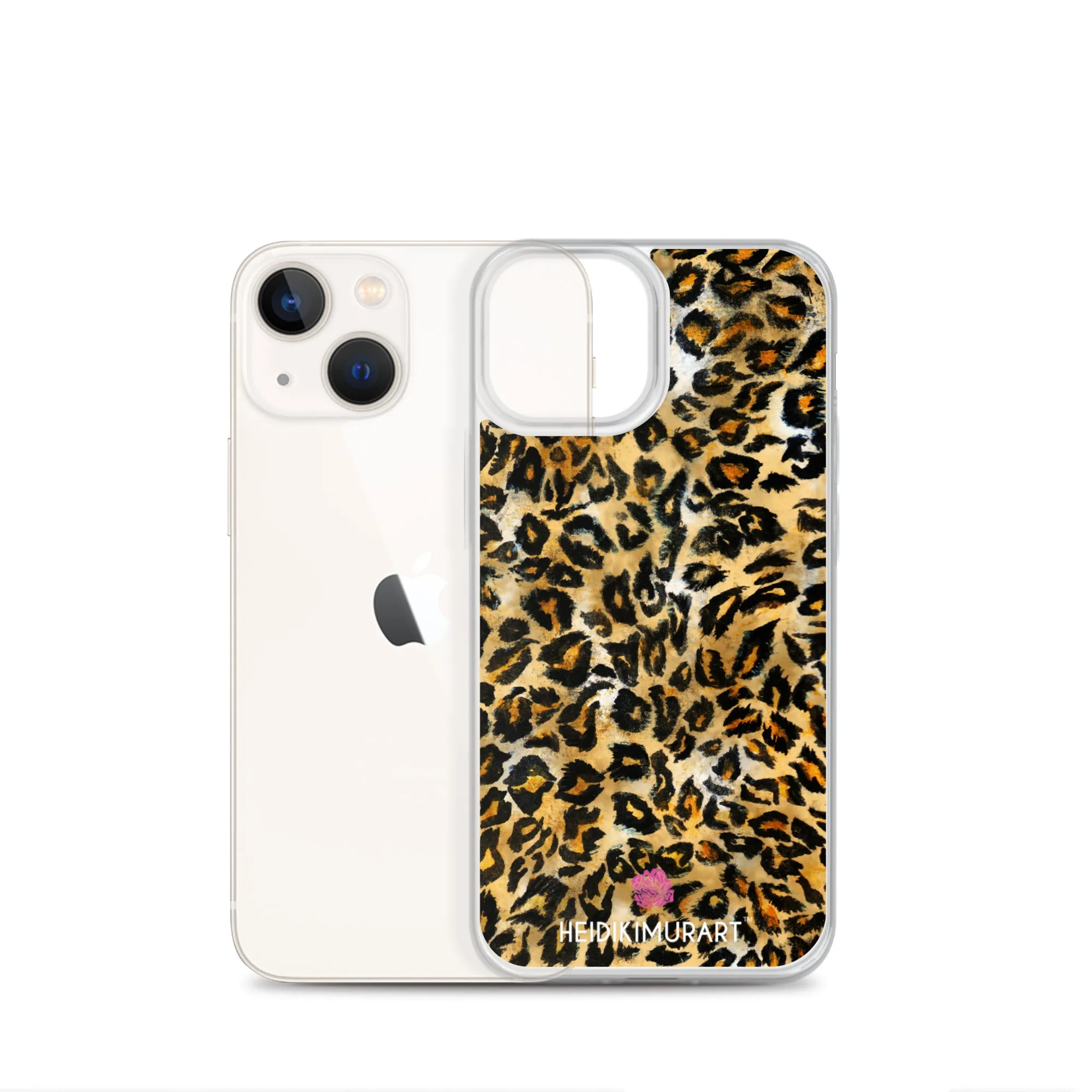 Brown Leopard Print iPhone Case, Brown Leopard Animal Print Designer Unisex Phone Case- Printed in USA/EU/MX