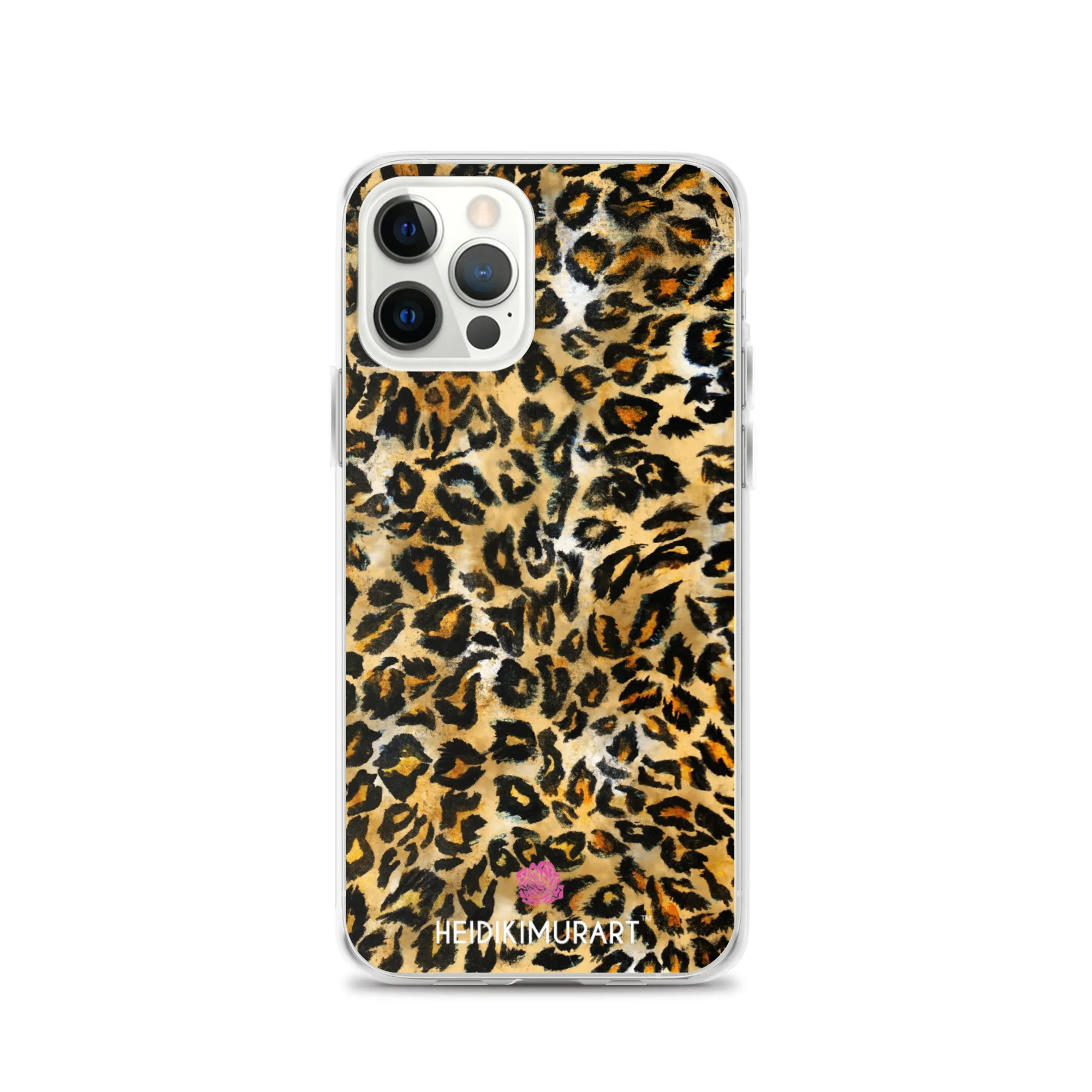 Brown Leopard Print iPhone Case, Brown Leopard Animal Print Designer Unisex Phone Case- Printed in USA/EU/MX