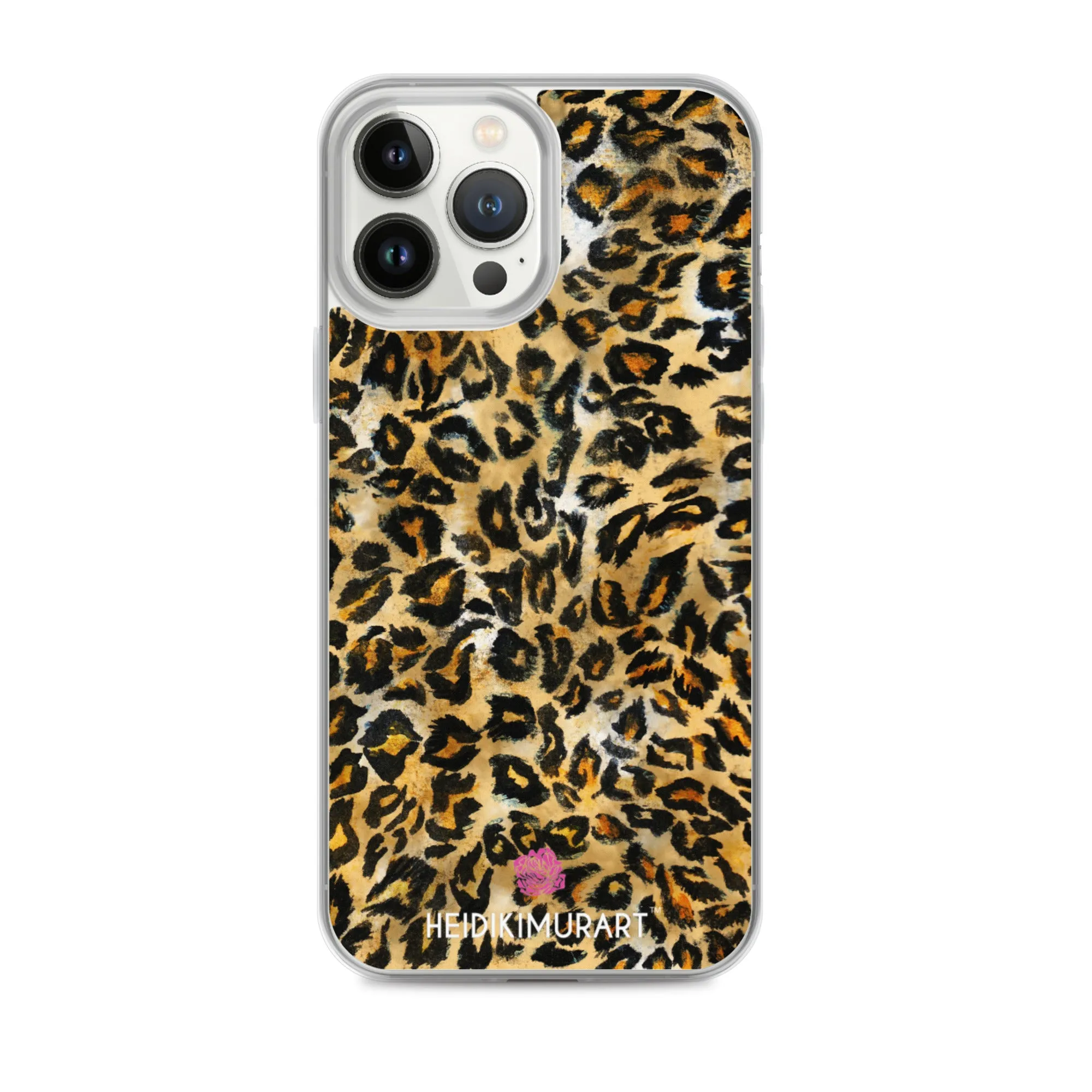 Brown Leopard Print iPhone Case, Brown Leopard Animal Print Designer Unisex Phone Case- Printed in USA/EU/MX