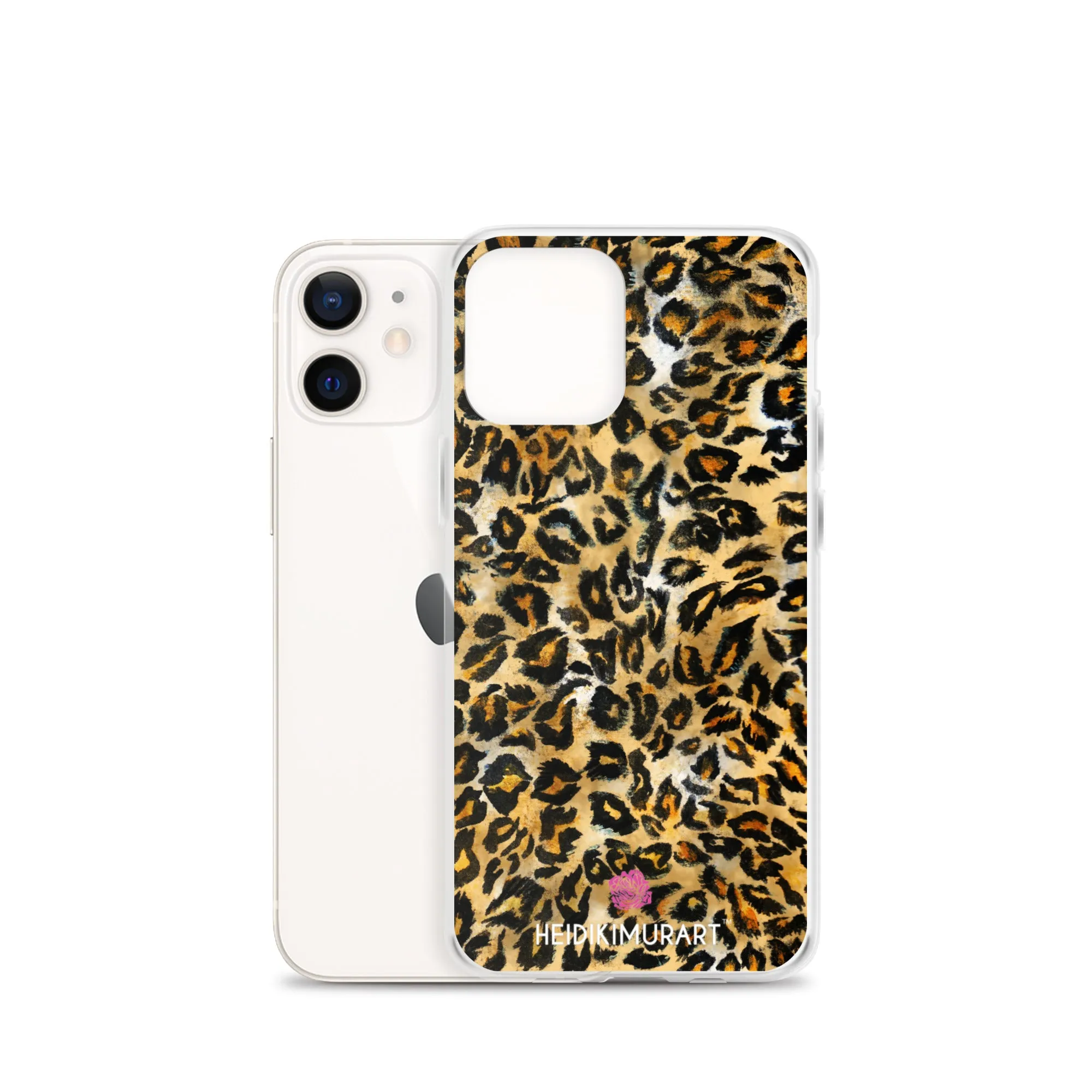 Brown Leopard Print iPhone Case, Brown Leopard Animal Print Designer Unisex Phone Case- Printed in USA/EU/MX