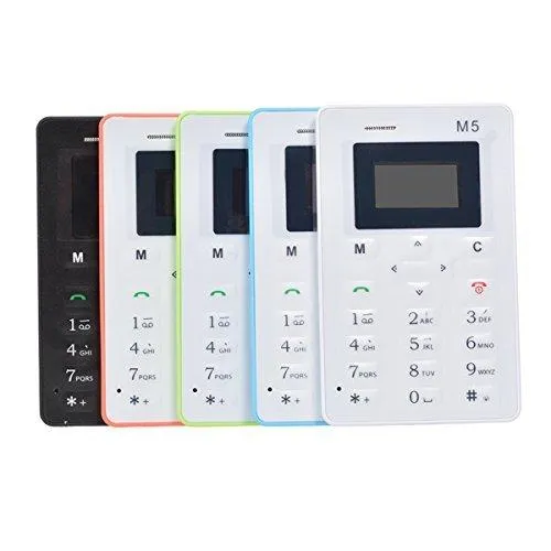 Captcha M5 Mini Card Cell Phones Ultra Thin Lightest, Lowest Radiation Slim Credit Card Size GSM Mobile Phone