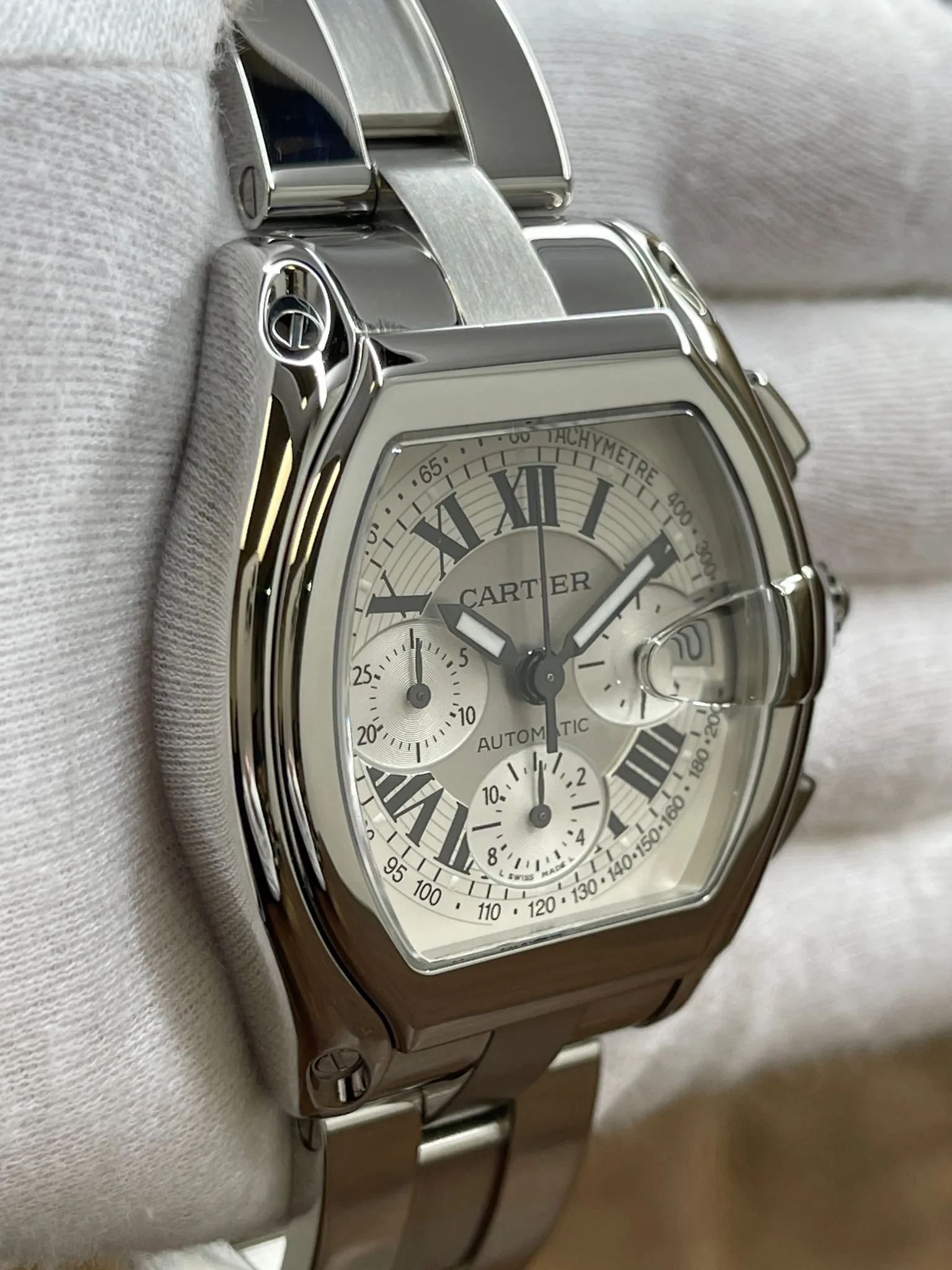 Cartier Roadster Chronograph XL 2618 White Dial Automatic Men's Watch