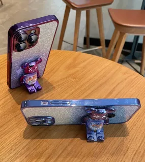 Cartoon Bear Stand Phone Case