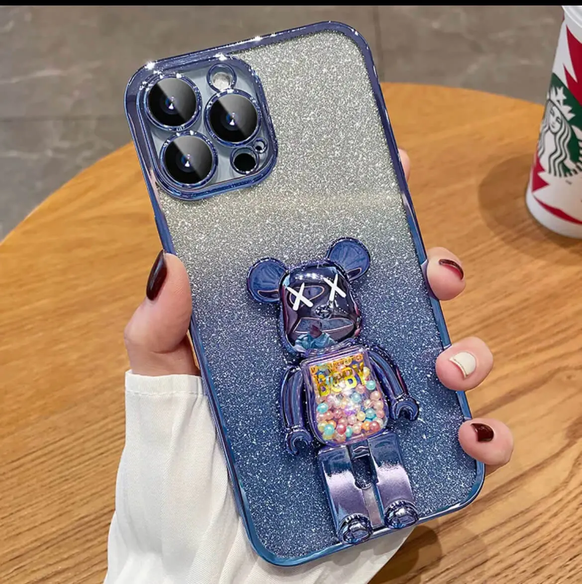 Cartoon Bear Stand Phone Case