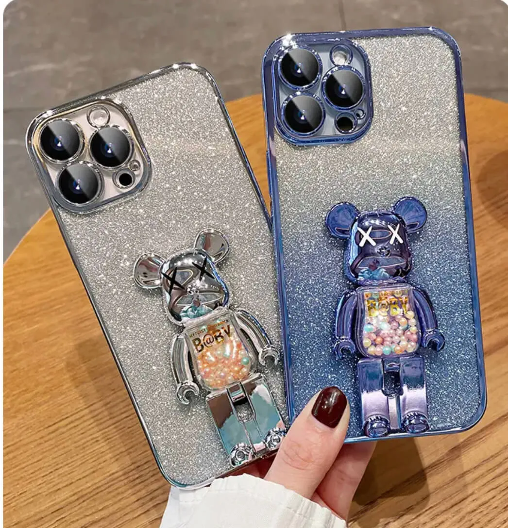 Cartoon Bear Stand Phone Case