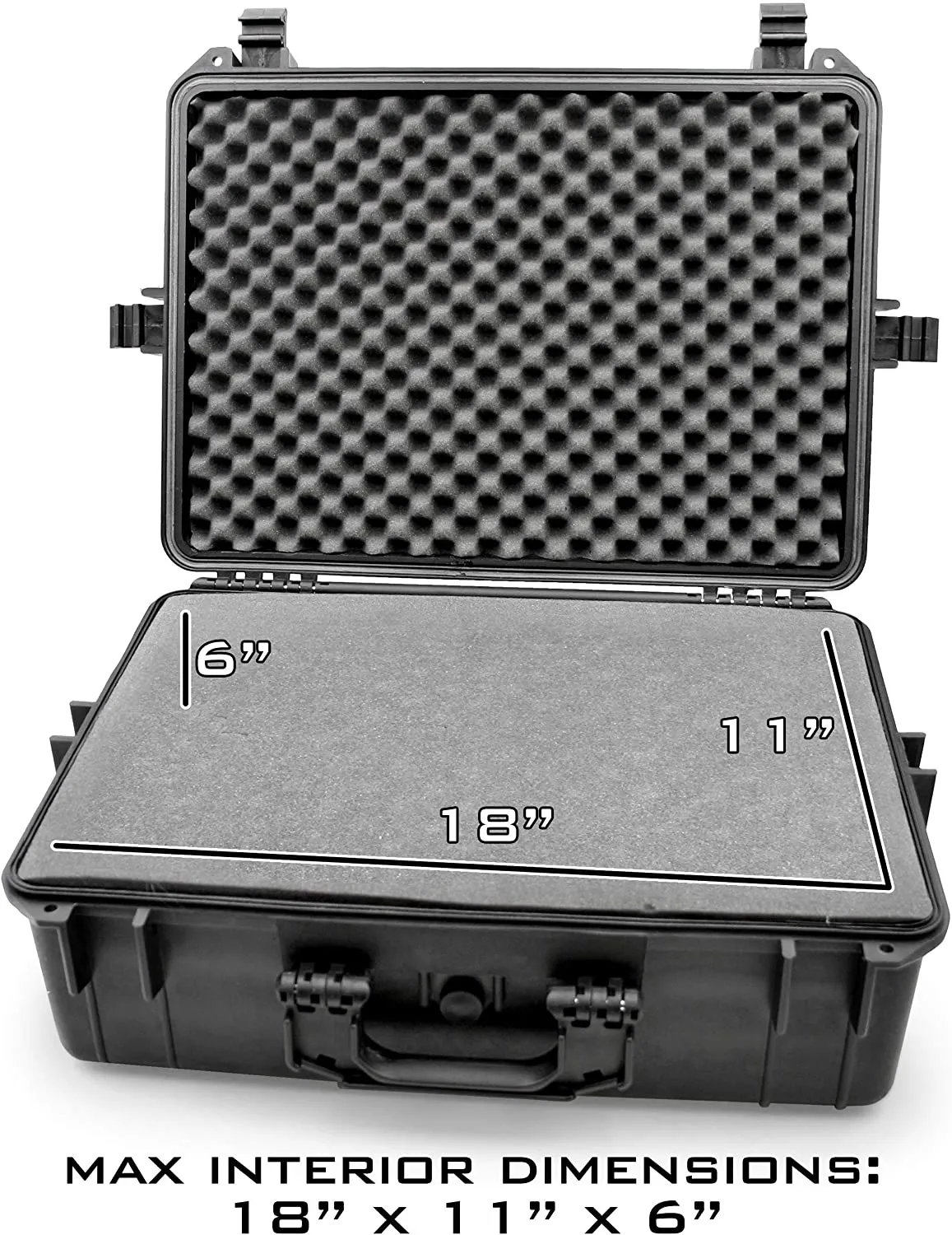 CASEMATIX 23" Customizable 7 Pistol Multiple Pistol Case - Waterproof & Shockproof Hard Gun Cases for Pistols, Magazines with Two Layers of 2" Foam