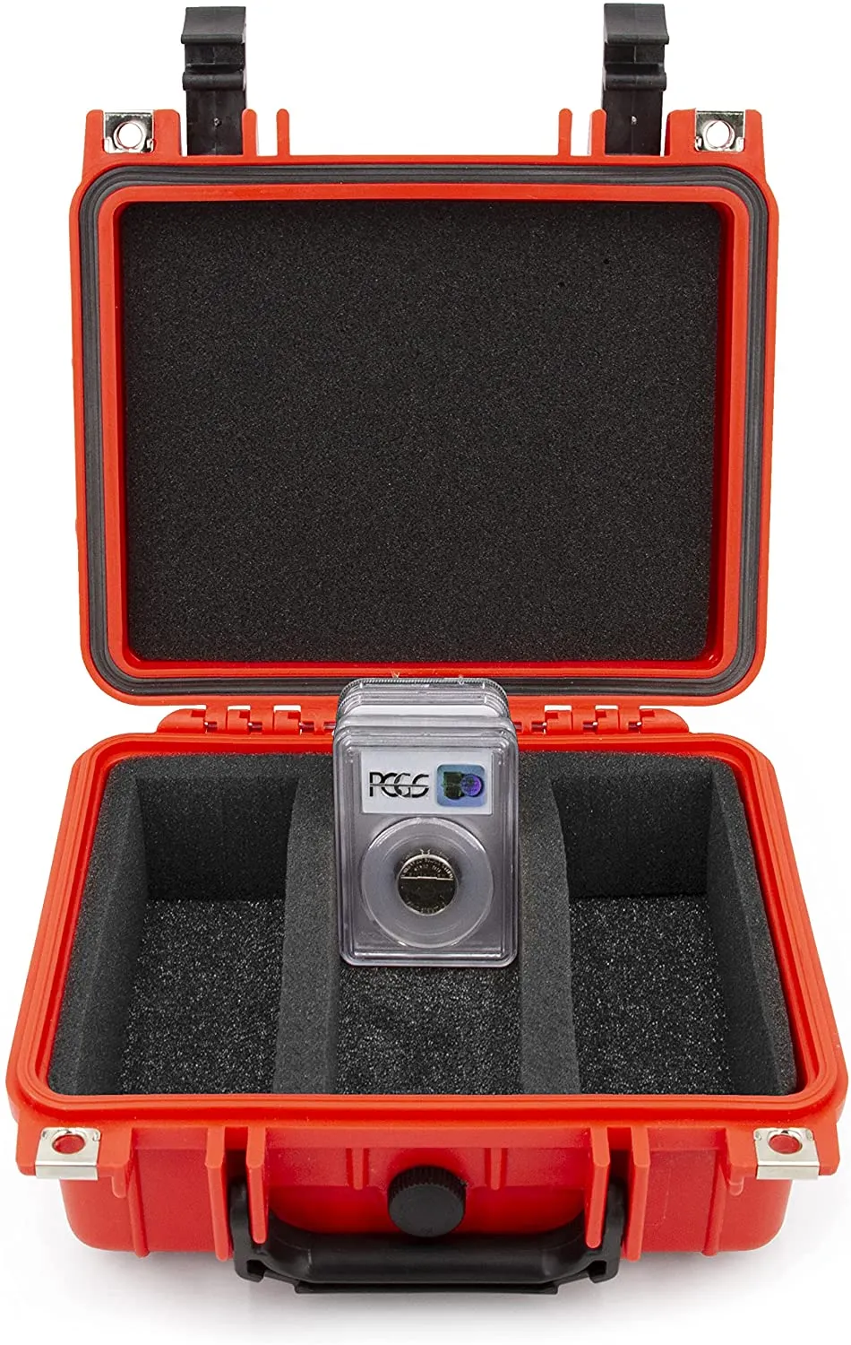 CASEMATIX Graded Coin Case Compatible with 40  PCGS or NGC Coin Slabs, Waterproof Coin Storage Box with Customizable Foam Will Fit Most Coin Holders