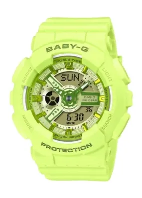 CASIO BABY-G ANALOGUE / DIGITAL LIME GREEN RESIN BAND BA110YK-3A