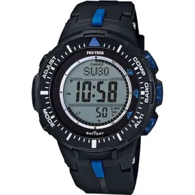 Casio Men's Watch - Pro Trek Grey Digital Dial Black/Blue Resin Strap | PRG300-1A2