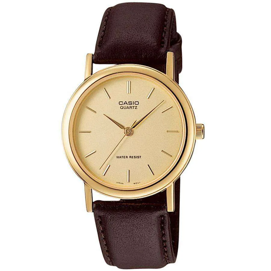 Casio MTP-1095Q-9AD Brown Leather Strap Watch for Men and Women