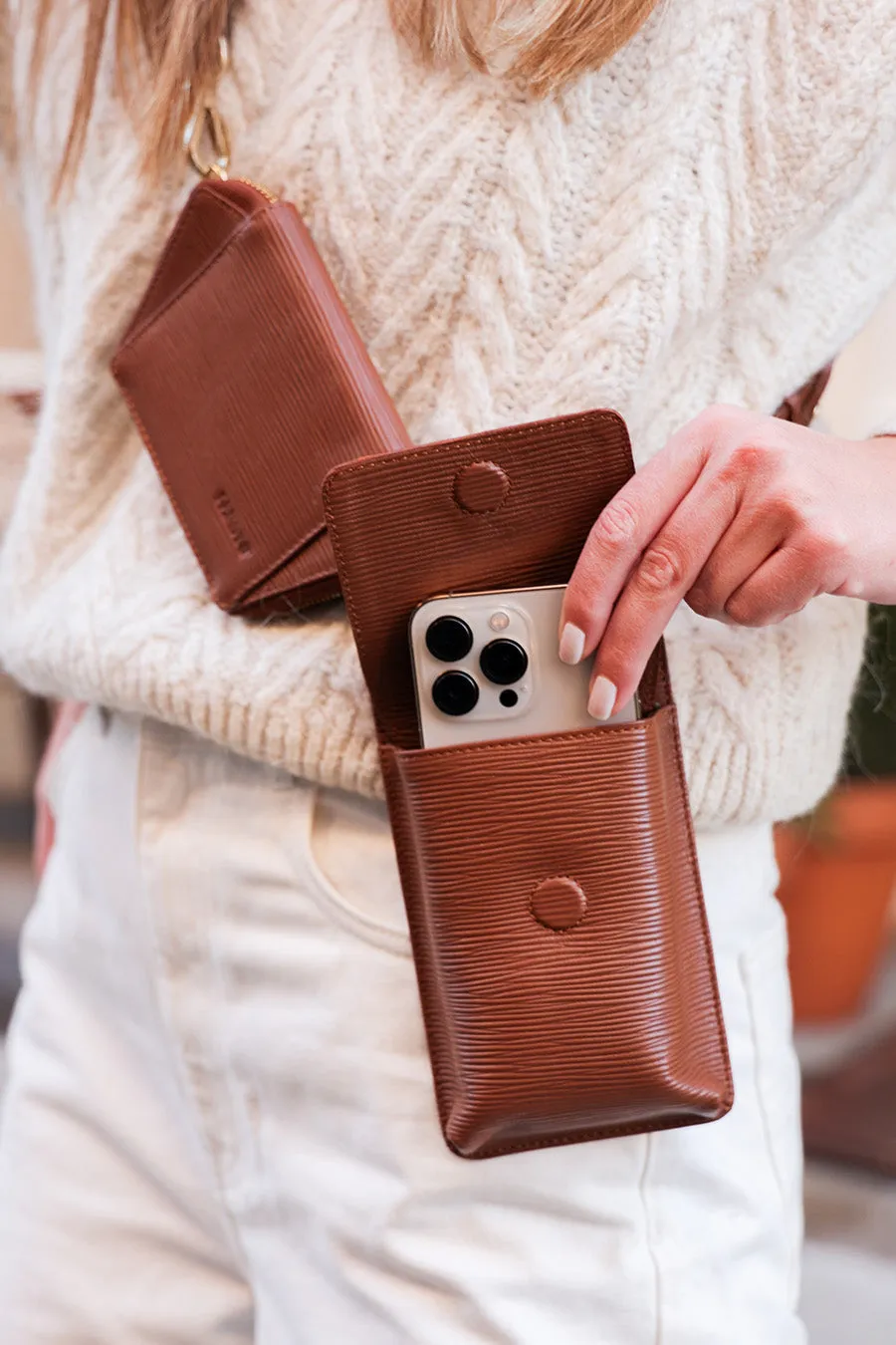 Celeste Wallet Triad in Cappuccino by Naissant NYC