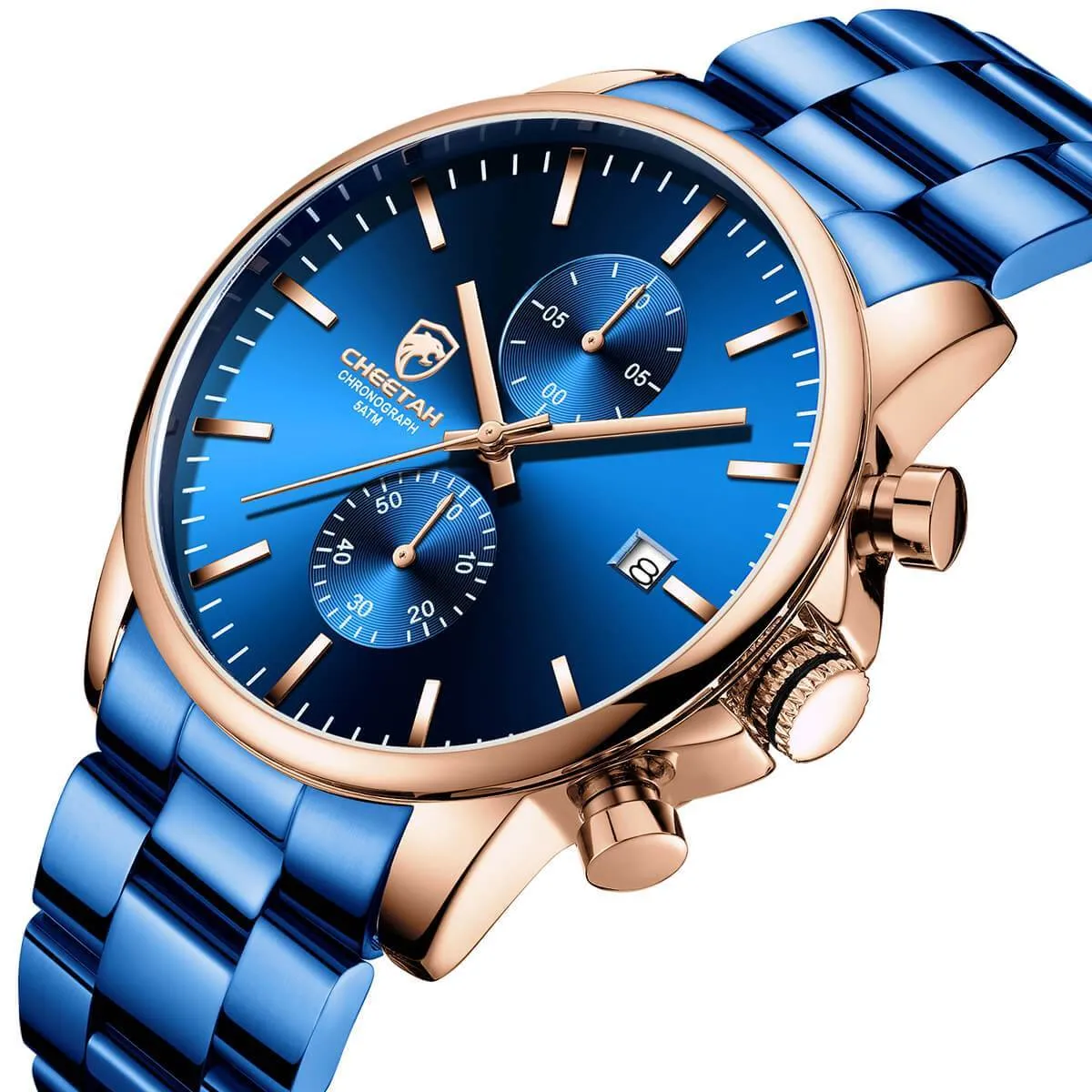 CHEETAH CH1604 ARISTO S2 - Blue & Rose Gold Chronograph Watch for Men