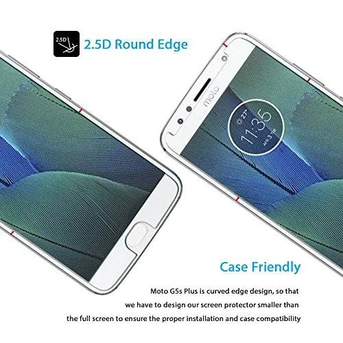 Chevron Moto G5s Plus Pro  Tempered Glass By Chevron [Slightly Smaller Due To Curve Edges]