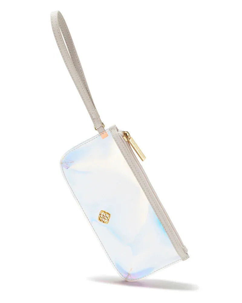 Clear Wristlet in Clear Iridescent