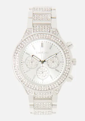 Crystal Bezel Link Bracelet Watch