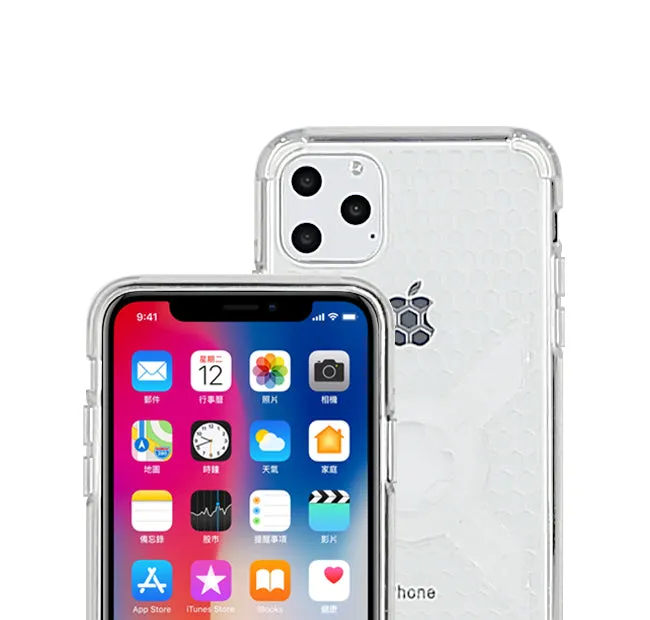 Cube-Intuitive iPhone 11 Pro Max/XS Max X-Guard, Clear Grey Bones Infinity mount Cover. (MA17-0018)