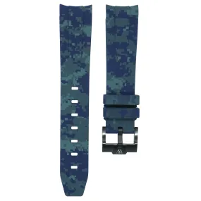 Curved Digital Camo Rubber Strap - Blue