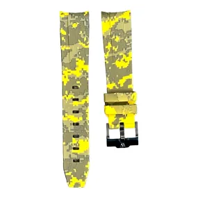 Curved Digital Camo Rubber Strap - Yellow