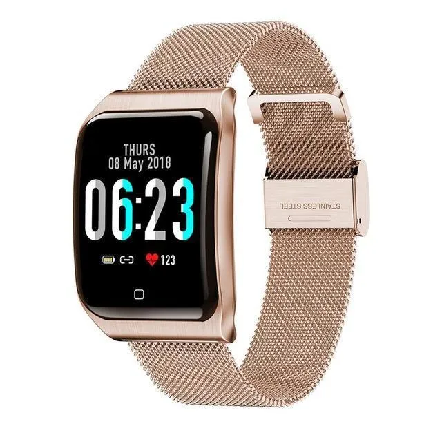 Curved Screen Waterproof Smart Watch With Heart Rate Monitoring And Blood Pressure