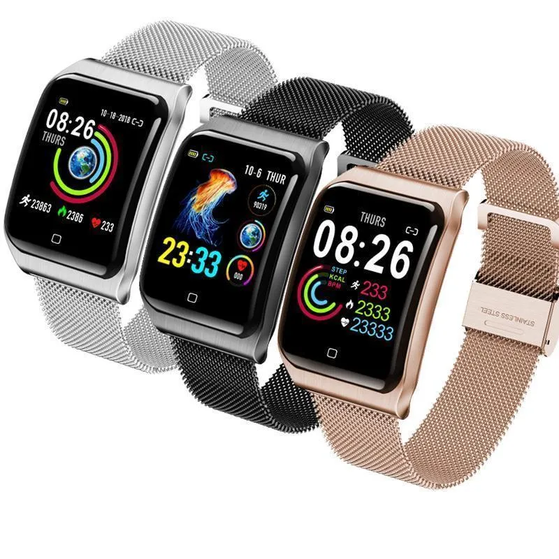 Curved Screen Waterproof Smart Watch With Heart Rate Monitoring And Blood Pressure