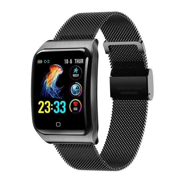 Curved Screen Waterproof Smart Watch With Heart Rate Monitoring And Blood Pressure