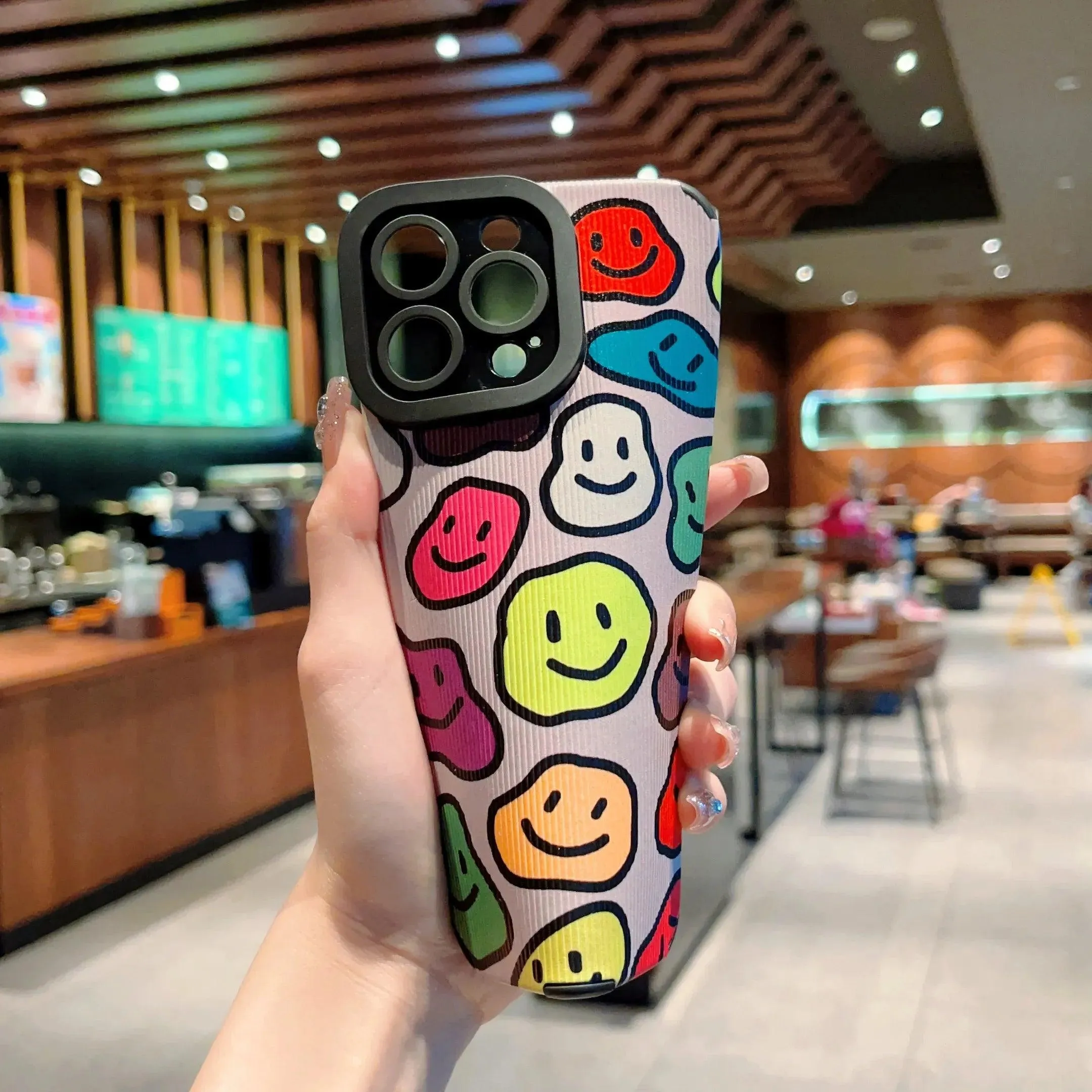 Cute Colorful Smiley Phone Case Cover for iPhone 15, 14, 13, 12, 11 Pro Max, X, Xs Max, XR, 7, 8 Plus, SE 2020