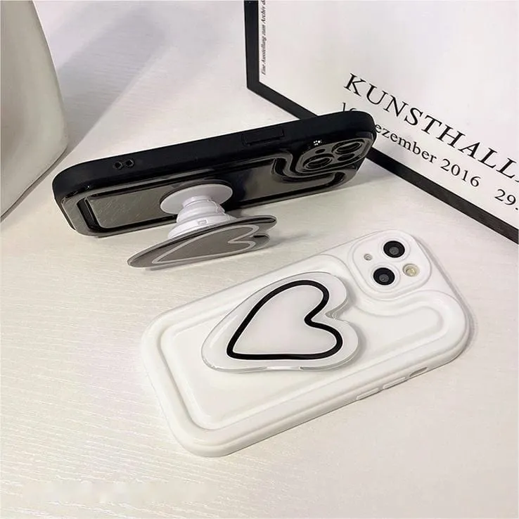 Cute Heart Stand Matching iPhone Case