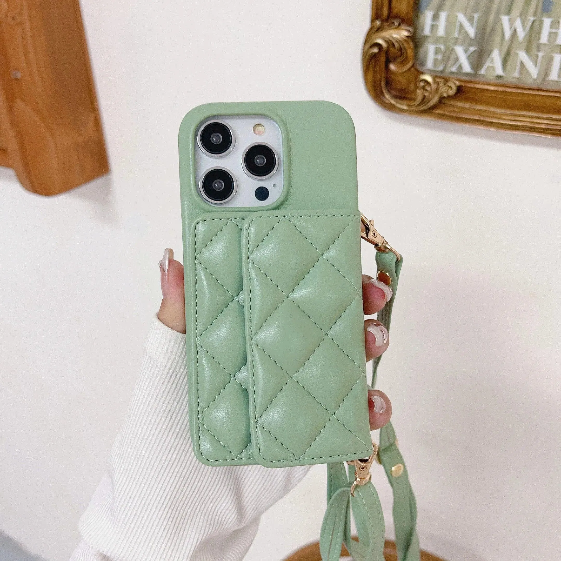 Cute Leather Wallet Card Crossbody Phone Case for iPhone 15, 14 Plus, 13, 12, and 11 Pro Max