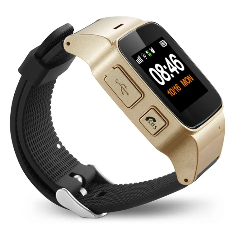 D99  1.22 inch HD LCD Screen GPS Smartwatch for the Elder Waterproof, Support GPS   LBS   WiFi Positioning / Two-way Dialing / Voice Monitoring / One-key First-aid / Wrist off Alarm / Safety Fence (Champagne Gold)