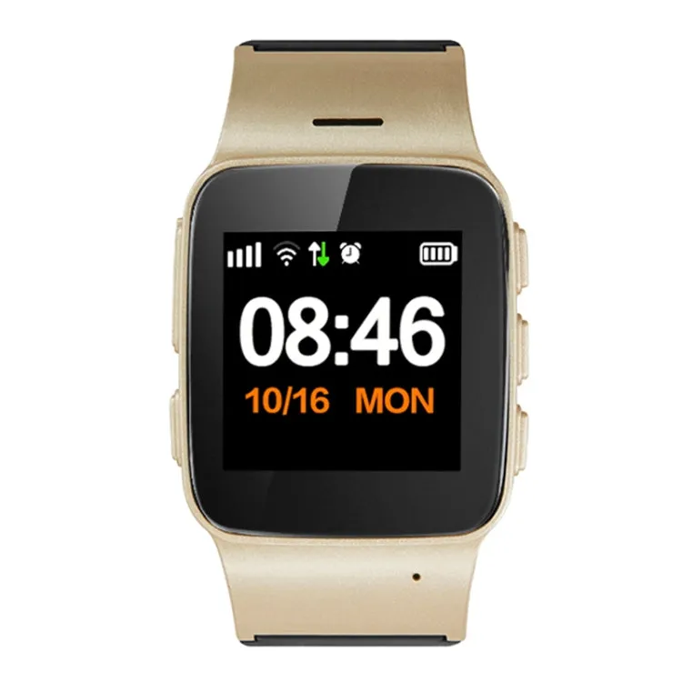 D99  1.22 inch HD LCD Screen GPS Smartwatch for the Elder Waterproof, Support GPS   LBS   WiFi Positioning / Two-way Dialing / Voice Monitoring / One-key First-aid / Wrist off Alarm / Safety Fence (Champagne Gold)