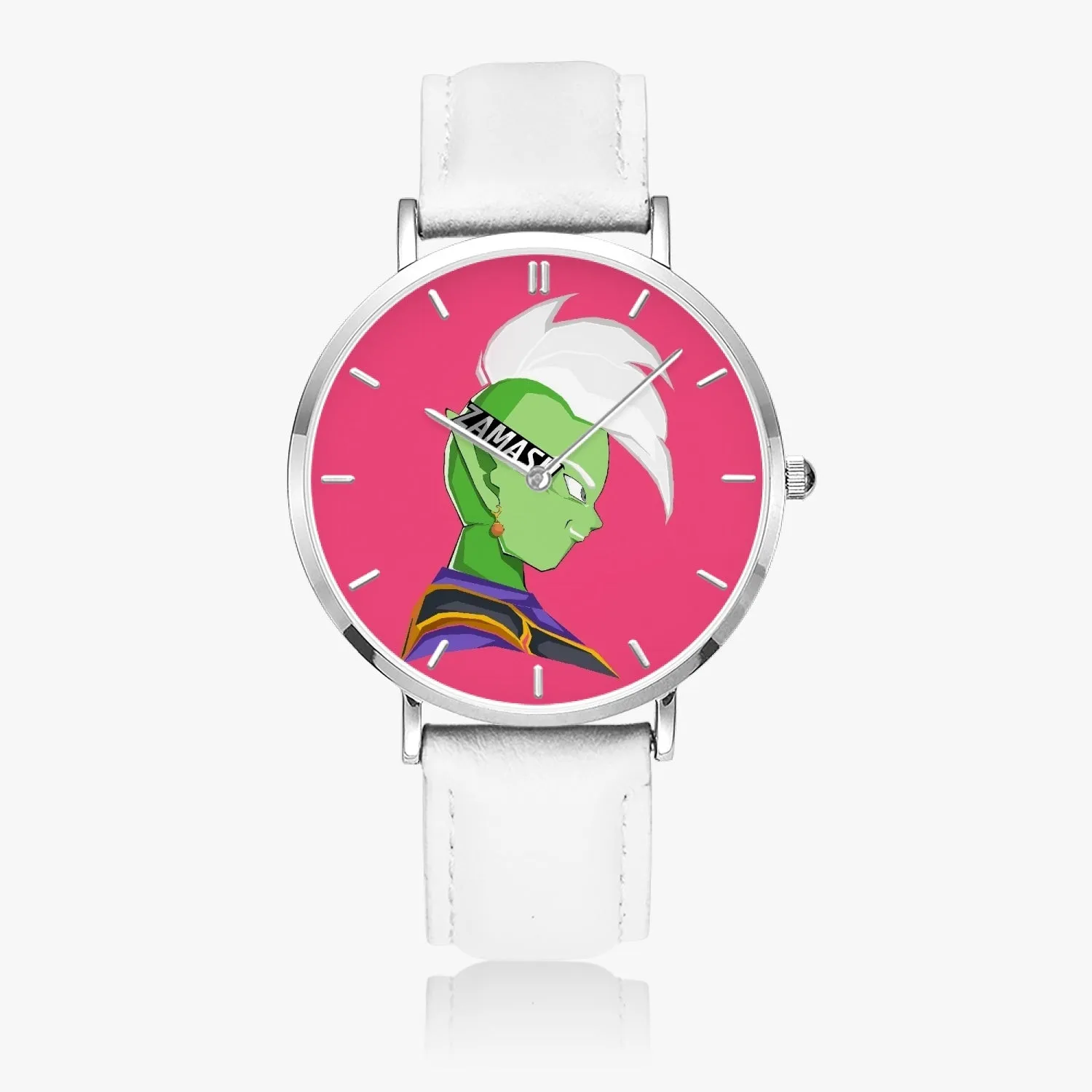 DBZ-Store Dope Super Cool Grin Zamasu Potara Earring Pink Graphic Watch