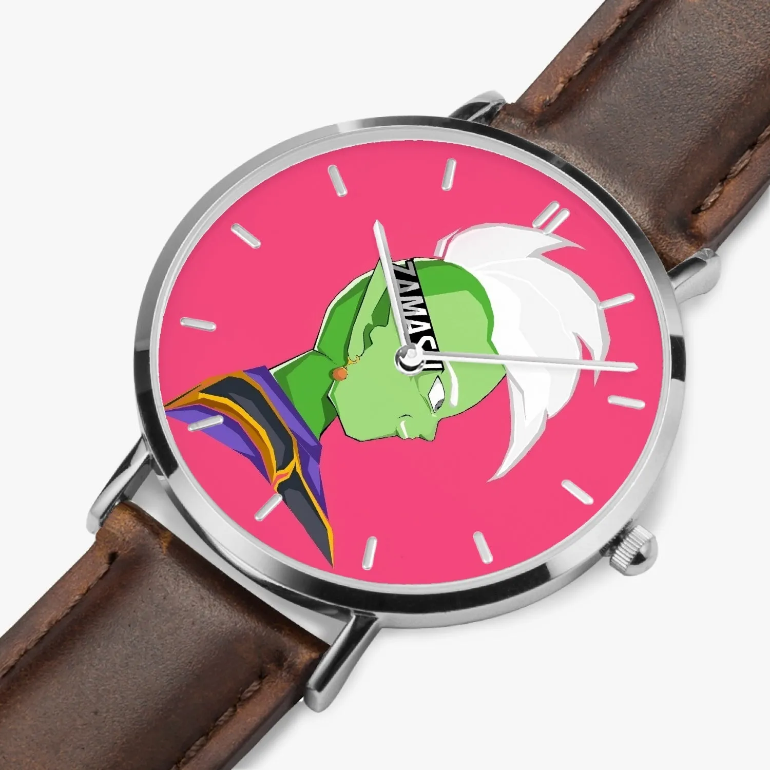 DBZ-Store Dope Super Cool Grin Zamasu Potara Earring Pink Graphic Watch