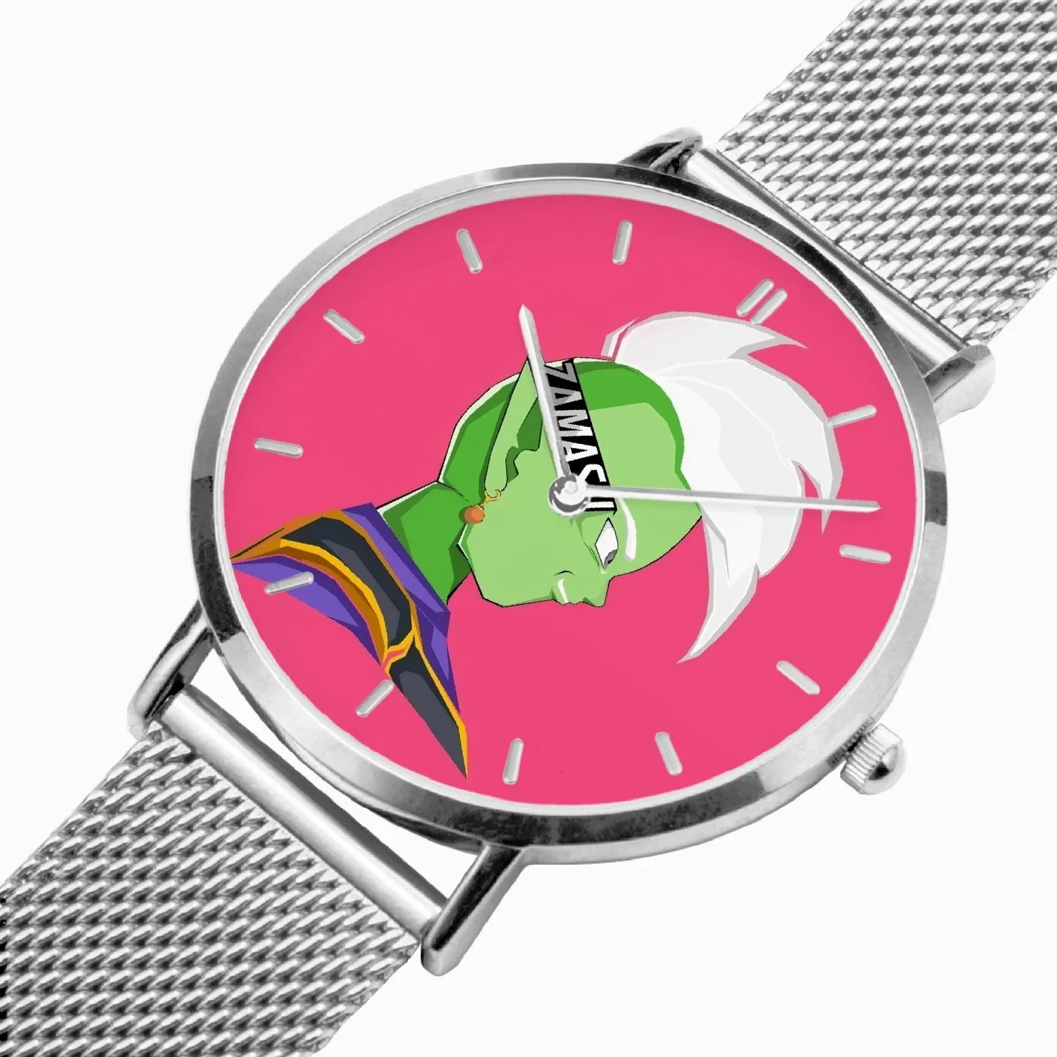 DBZ-Store Dope Super Cool Grin Zamasu Potara Earring Pink Graphic Watch