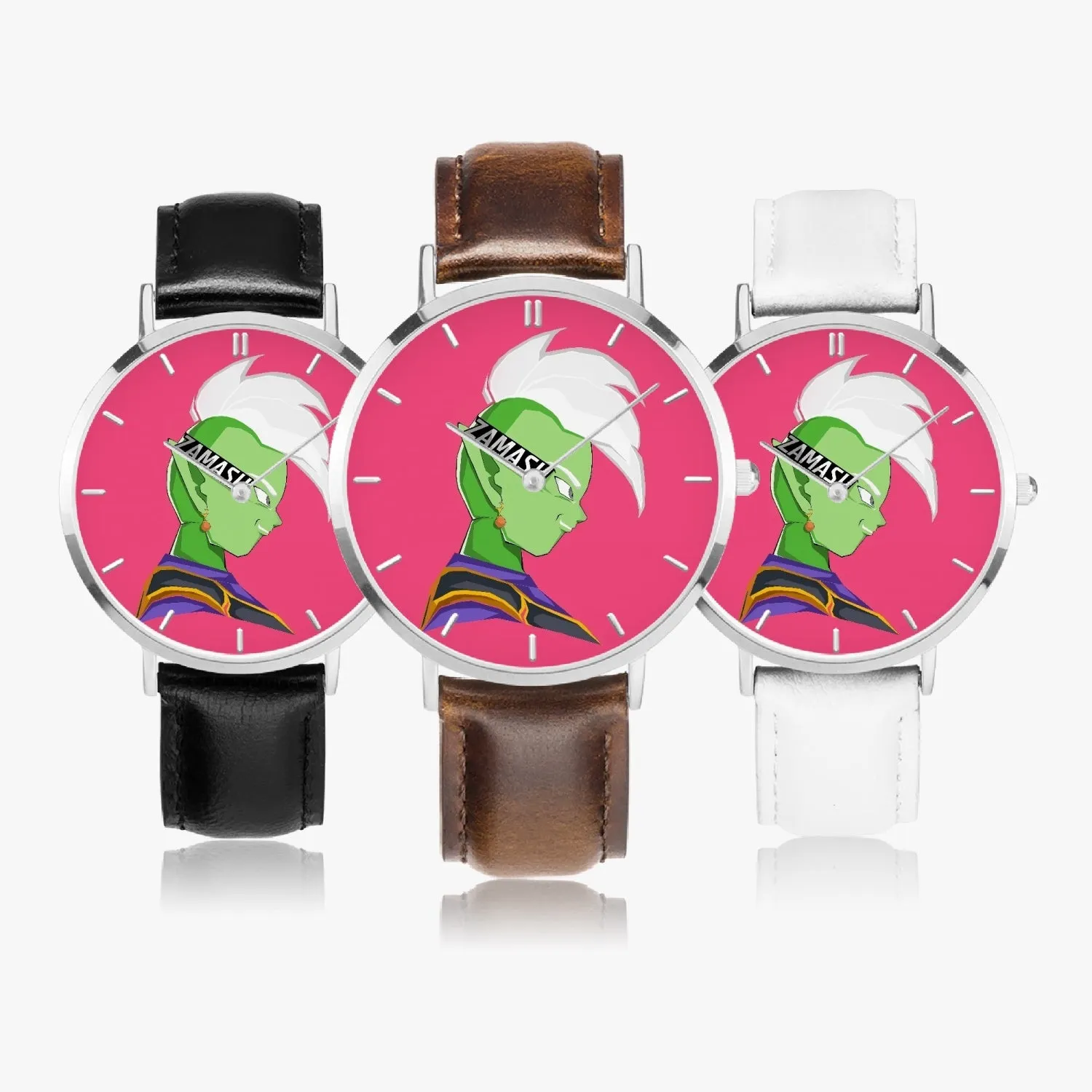 DBZ-Store Dope Super Cool Grin Zamasu Potara Earring Pink Graphic Watch